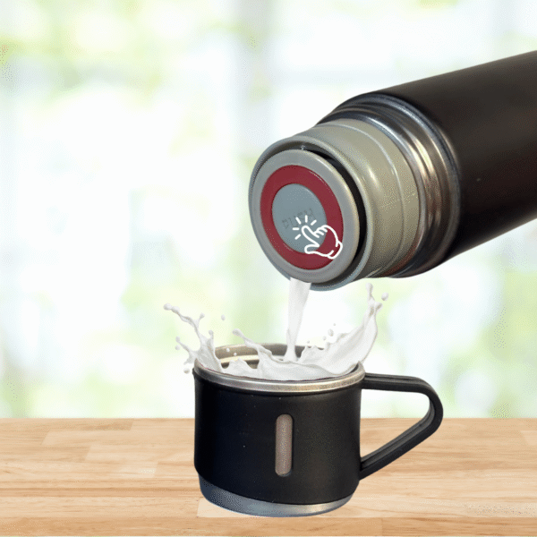 Customisable Vacuum Flask Set with 2 Cups - Image 2