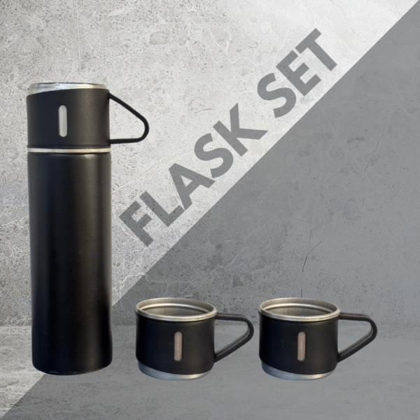 Customisable Vacuum Flask Set with 2 Cups - Image 3