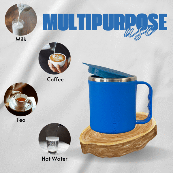 Customised Coffee Mug With Lid (Blue Colour)