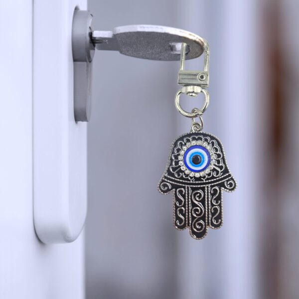 Hand Humza Keychain (Black & silver)