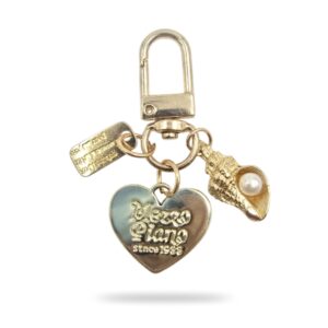 Heart & Conch Pearl Charm Keychain