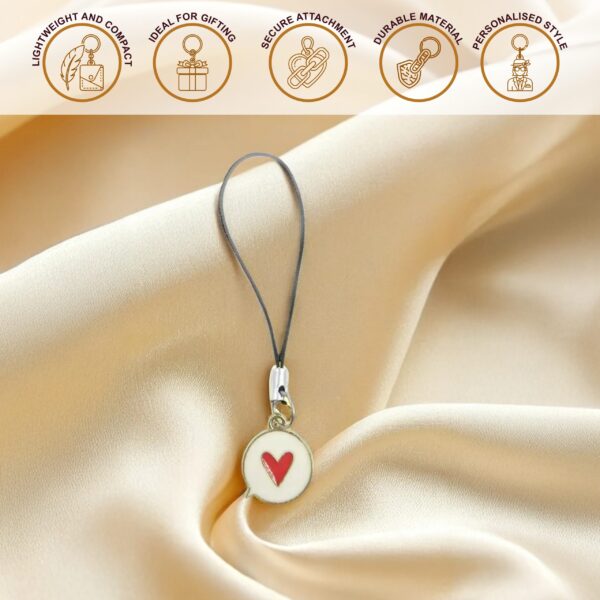 Heart Design Black Mobile Thread Charm