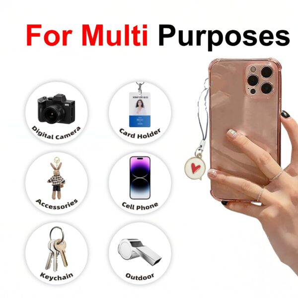 Heart Design Black Mobile Thread Charm