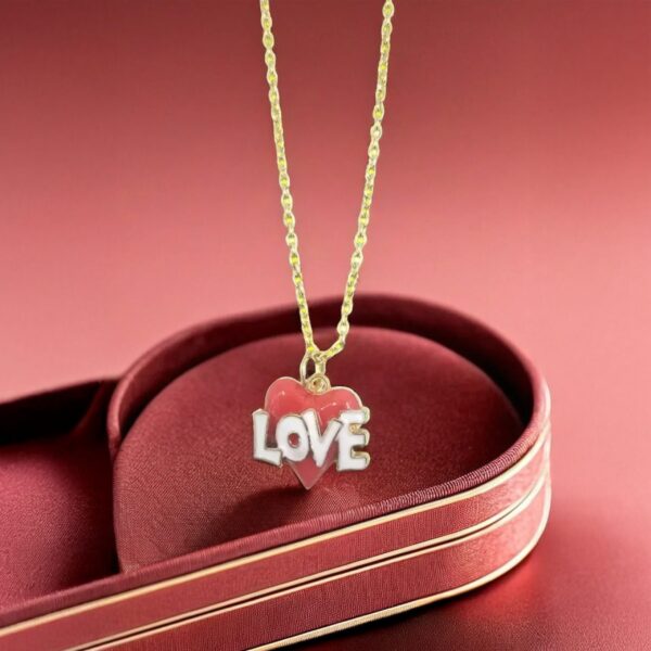 Red Heart "LOVE" Pendant Necklace
