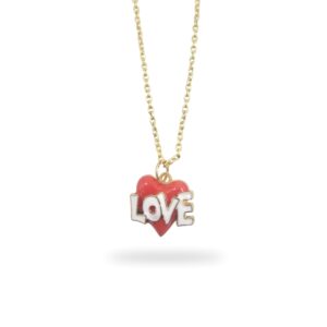 Red Heart "LOVE" Pendant Necklace