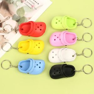 Colorful Miniature Hole Shoes Metal Keychain Pendant