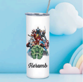 Personalized Skinny Tumbler with steel Straw