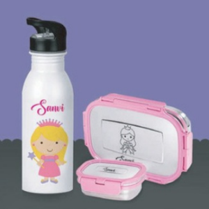 Personalised Sipper and Viego Tifin Combo