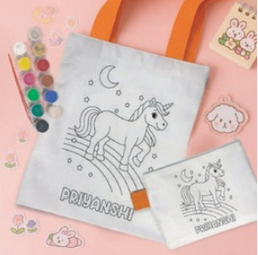 Personalised Tote Bag & Pouch Coloring Combo Diy combo