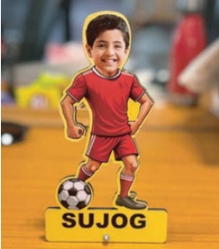 Personalized photo caricature stand