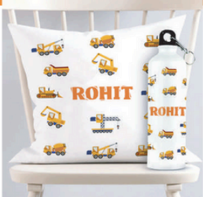 Personalized CUSHION AND BOTTLE COMBO