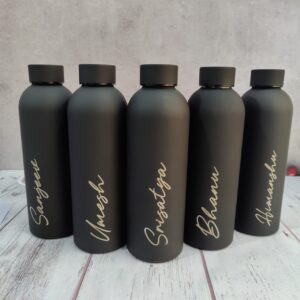 Personalized black stainless steel matte finish  insulated premium bottle