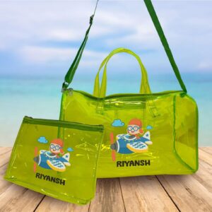 Personalized Kids Jelly Duffle Bag and Pouch Combo