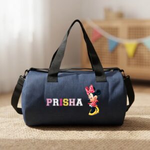 Personalised Kids Denim Duffel Bag