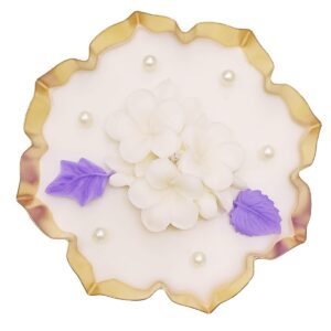 urli candle with leaf(purple col) and pearl