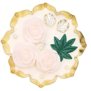 urli candle with rose, pearl,leaf and shell