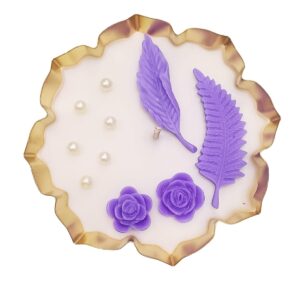 urli candle with leaf(purple col) and pearl