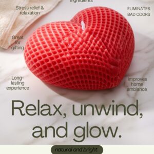 heart candle set of 3