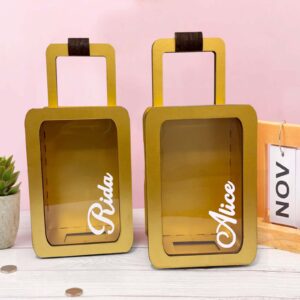 Gold-Finish MDF Personalized Kids Piggy Bank!