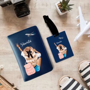Personalized Passport and bag tag combo
