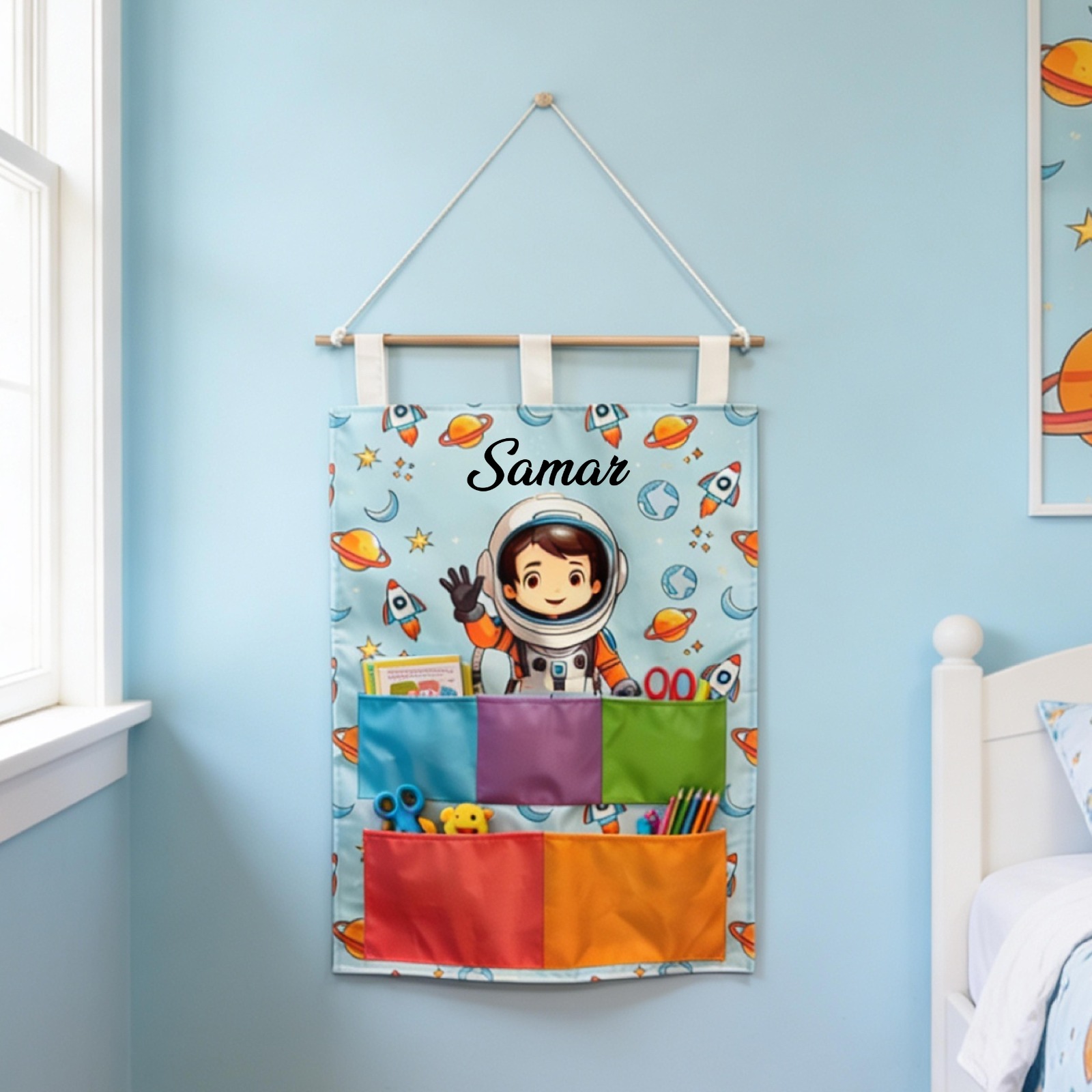 Personalised Kids Wall Hanging Organiser - Image 4