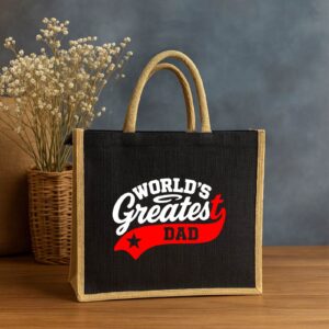 Father's day special  jute zipper lunch bag