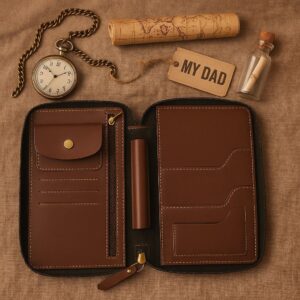 Personalized Zippered Travel Wallet – Just for Dad!