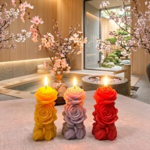 Rose pillar candle