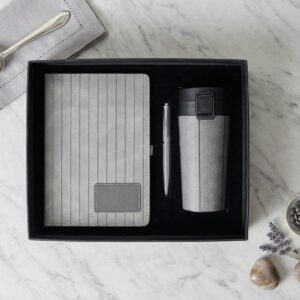 Elegant gift combo -Notebook + Travel Mug + Metal Pen