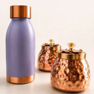 Pure copper bottle with 2 hammer jar 