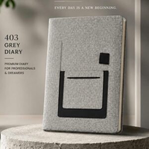 Grey Diary With Fabric Cover
