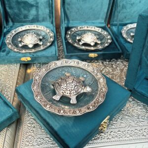 Silver finish Tortoise with tray