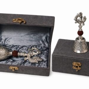 Silver finish Bell with Rudraksh and beautiful peacock