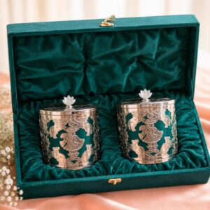 Premium 2 jar set with suede box packing