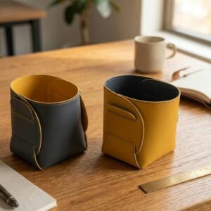 Vegan Leather Pen Stand