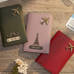 Vegan Leather Magnetic Button Passport Cover With Slots